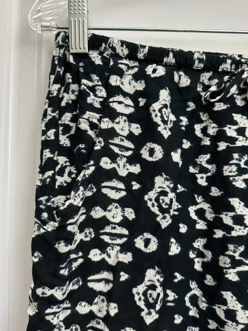 Vintage 90s Black & White Boho Pants Women's Size Medium Swim Cover-Up Summer